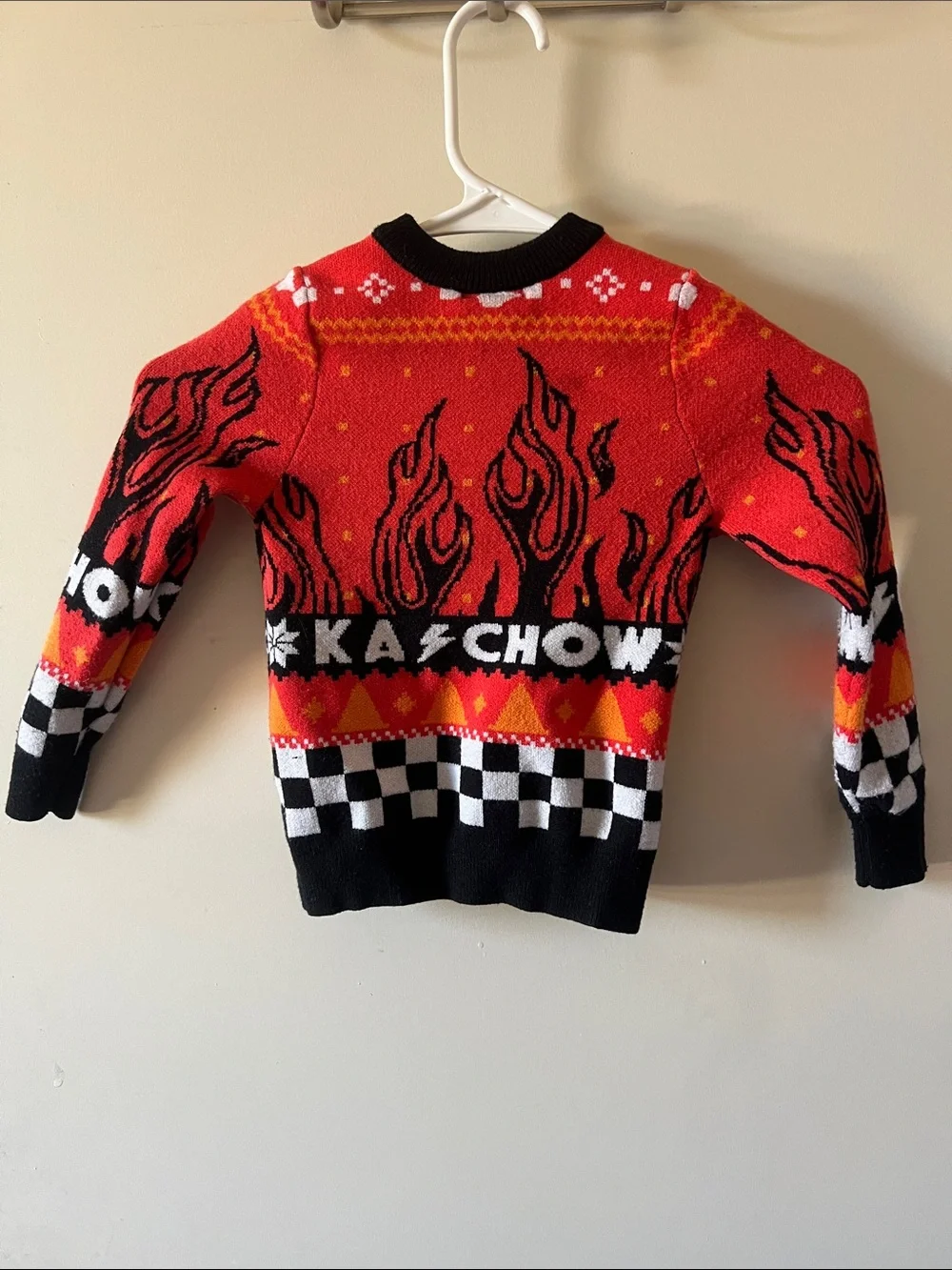 Kids' Red Lightning McQueen Knit Holiday Sweater - Disney/Pixar